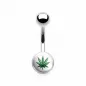 Piercing nombril feuille de cannabis