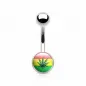 Piercing nombril feuille de cannabis jamaique