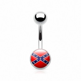Piercing nombril drapeau rebelle