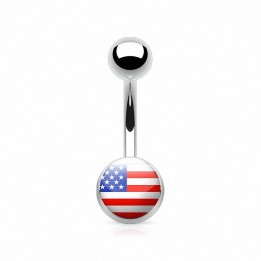 Piercing nombril drapeau américain