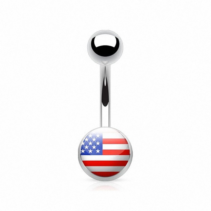 Piercing nombril drapeau américain