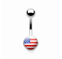 Piercing nombril drapeau américain