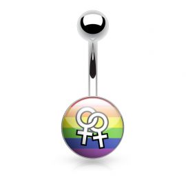 Piercing nombril logo LGBT féminin
