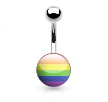 Piercing nombril logo drapeau gay