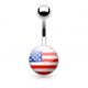 Piercing nombril logo drapeau américain