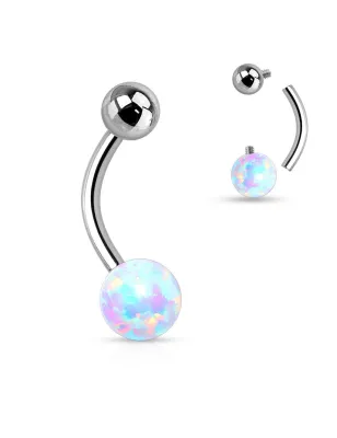 Piercing nombril opale blanche