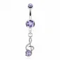 Piercing nombril clef de sol pierre tanzanite