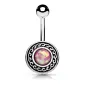 Piercing nombril bouclier tribal opale rose