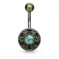 Piercing nombril cœur filigrane turquoise