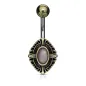 Piercing nombril croix celtique quartz rose