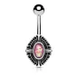 Piercing nombril croix celtique opale rose