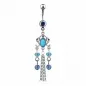 Piercing nombril chaines et perles turquoise Piercing nombril chaines et perles turquoise
