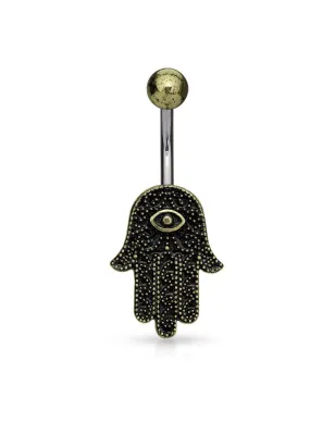 Piercing nombril main de fatma antique dorée