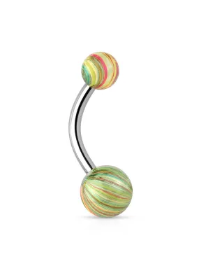 Piercing nombril couleur électrique vert