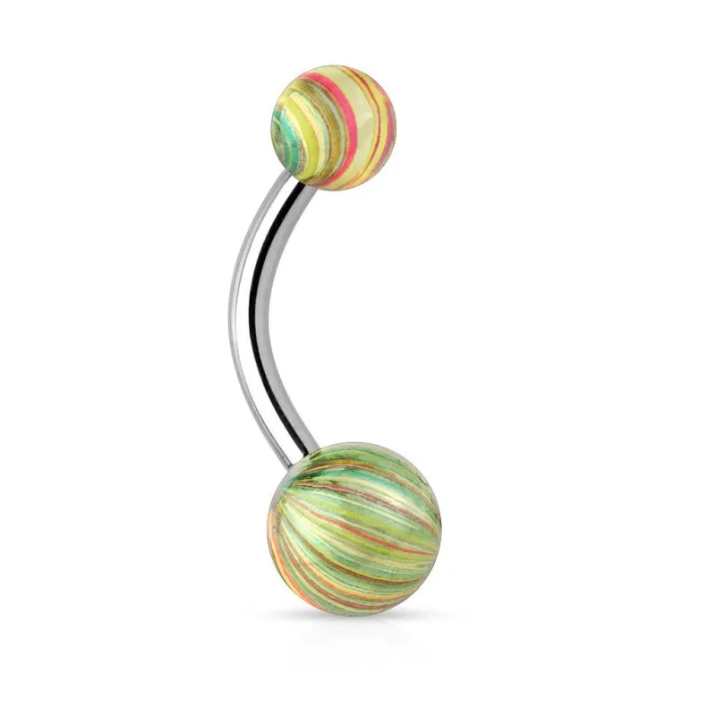 Piercing nombril couleur électrique vert