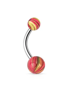 Piercing nombril couleur électrique doré rose
