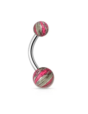 Piercing nombril couleur électrique noir rose