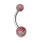 Piercing nombril couleur électrique noir rose