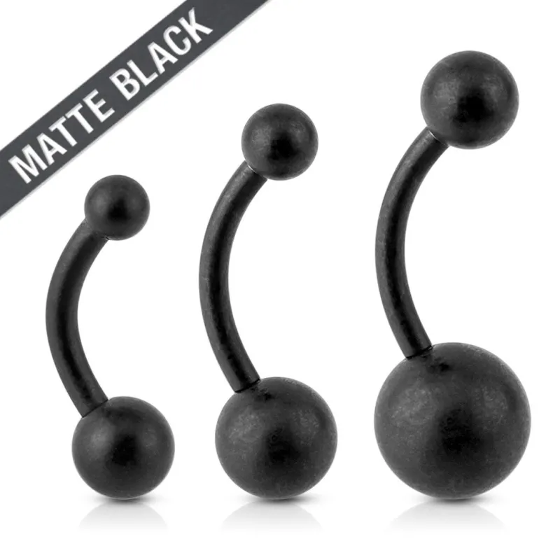Piercing nombril noir mat