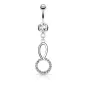 Piercing nombril cercle cristaux blancs