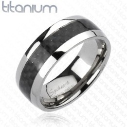 Bague Titane Solide Fibre de Carbone - Bague homme et femme en titane