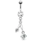 Piercing nombril cerises argenté