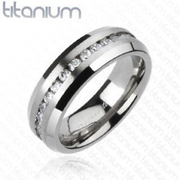 Bague en Titane solide Multi-Gemmes - Bague homme et femme en titane