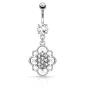 Piercing nombril pendentif ovale filigrane