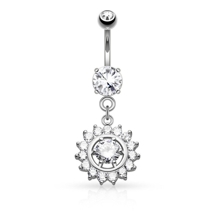 Piercing nombril cercle gemme