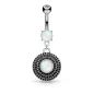 Piercing nombril bouclier tribal opale