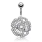 Piercing nombril fleur de camélia multiple gemmes