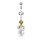 Piercing nombril pendentif dé et perle