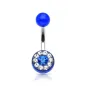 Piercing nombril acrylique gemmes bleu
