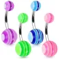 Lot de 4 piercing de nombril boules multicolores