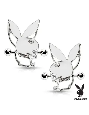 Paire de piercing téton bouclier Playboy