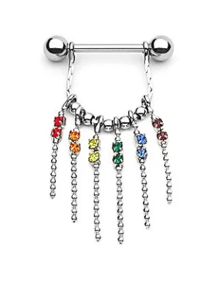 Piercing téton gemmes rainbow