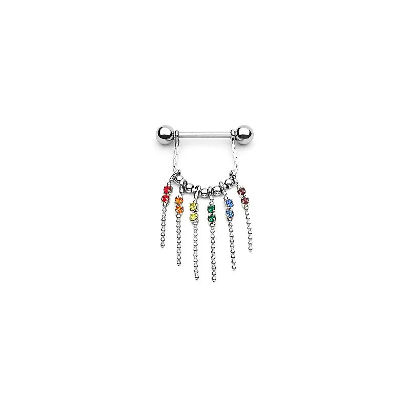 Piercing téton gemmes rainbow