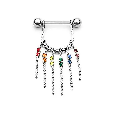 Piercing téton gemmes rainbow