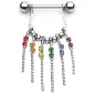 Piercing téton gemmes rainbow