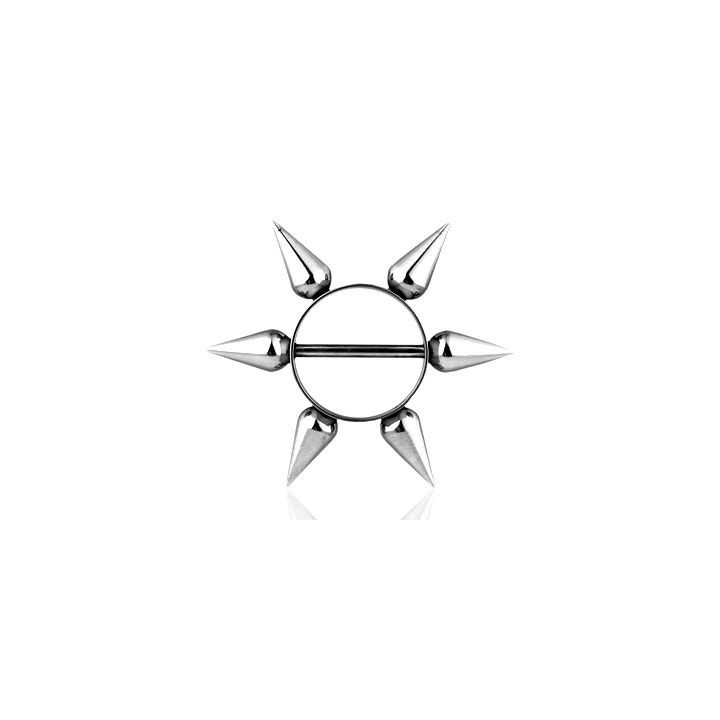 Piercing téton bouclier long spikes