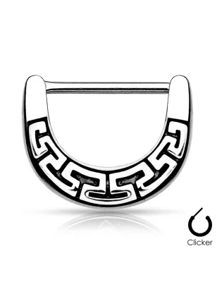 Piercing téton labyrinthe tribal argenté