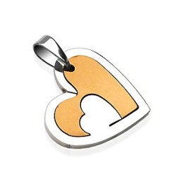 Pendentif Doubles Coeurs 2 Tons
