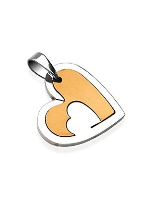 Pendentif Doubles Coeurs 2 Tons