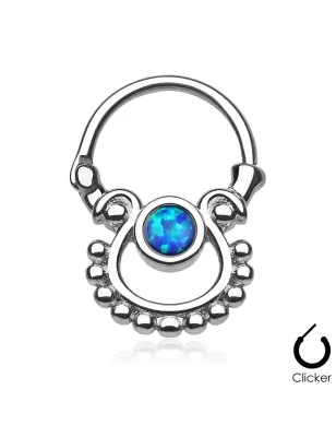 Piercing septum pierre opale bleue
