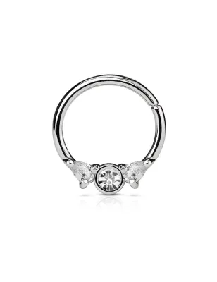 Piercing septum anneau pliable acier argenté