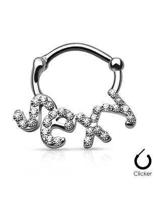 Piercing septum sexy pavé de strass argenté