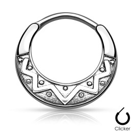 Piercing septum éventail tribal argenté