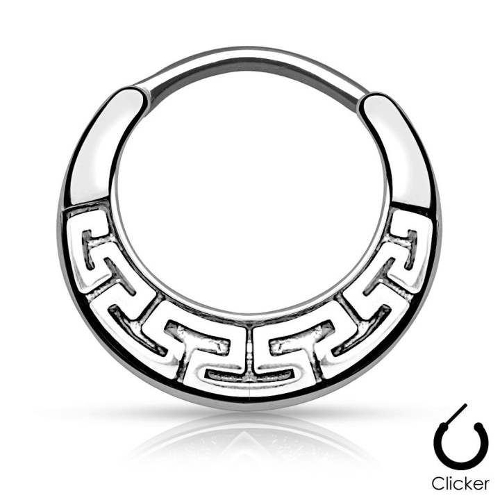 Piercing septum labyrinthe tribal argenté