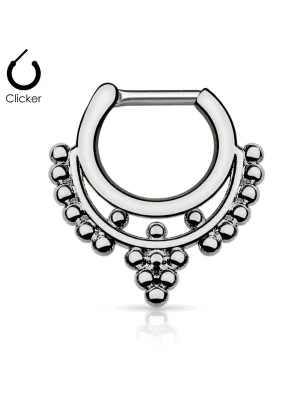 Piercing septum perles 1,6 mm hématite