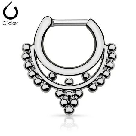 Piercing septum perles 1,6 mm hématite